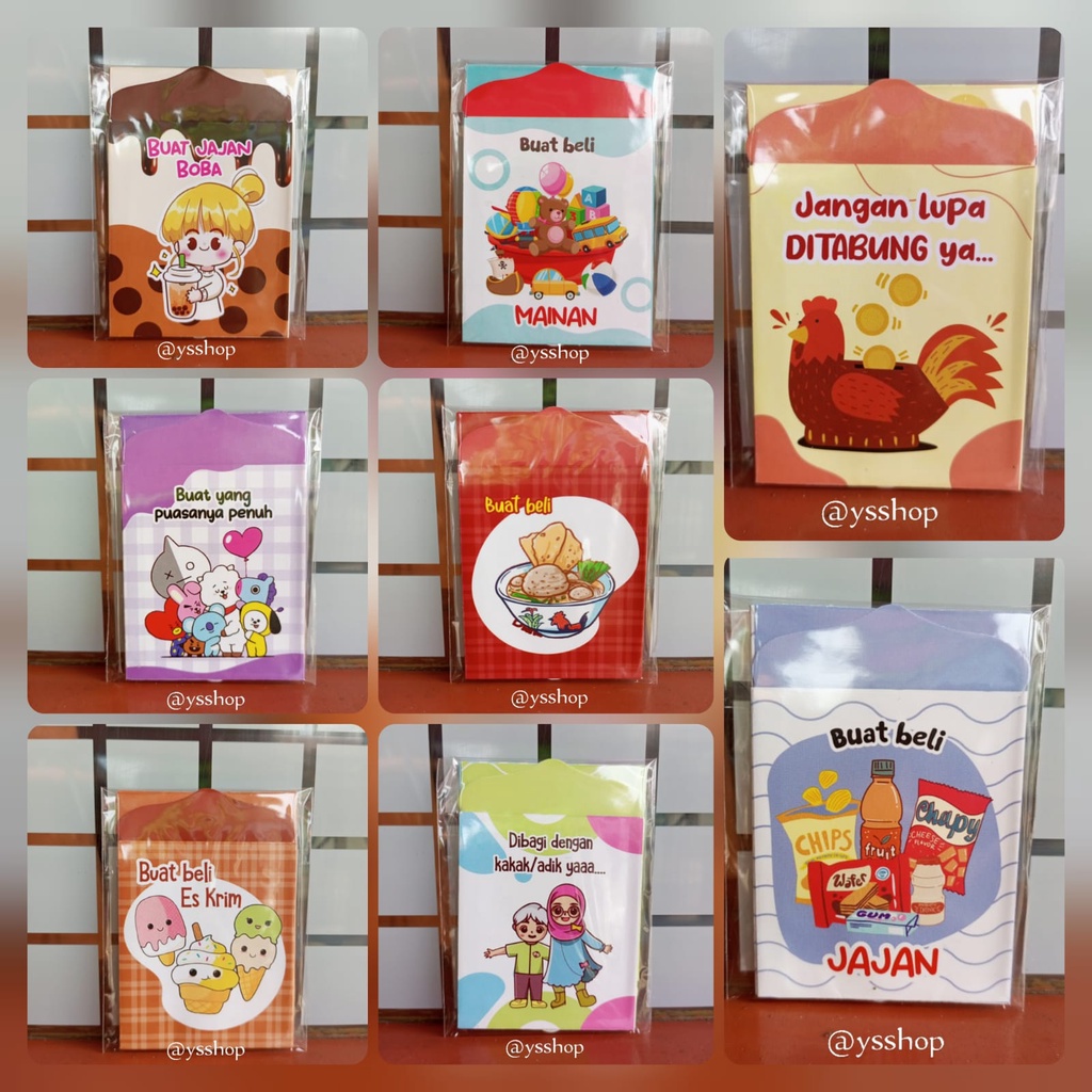 

Amplop Lebaran Idul Fitri motif Unik Karakter Islami lucu tebal 1 pack isi 10 pcs