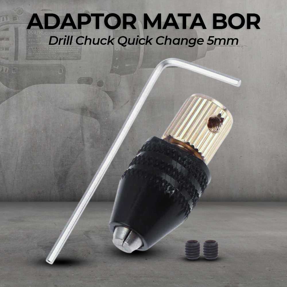 Kepala Adaptor Mata Bor Mini Drill Chuck Bit Quick Change 5mm