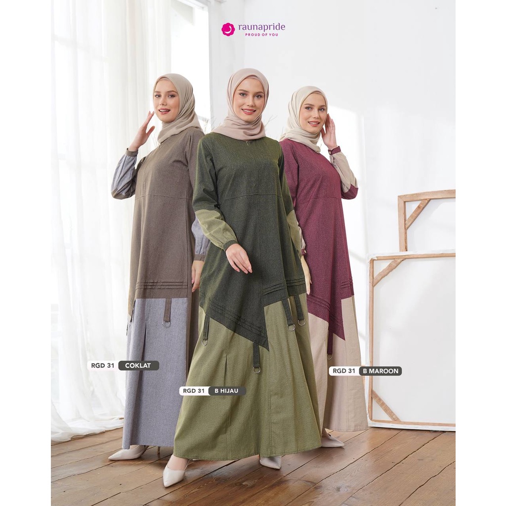 Baju  Gamis Wanita  Katun / Rauna  GD-31 B / Fashion Muslim