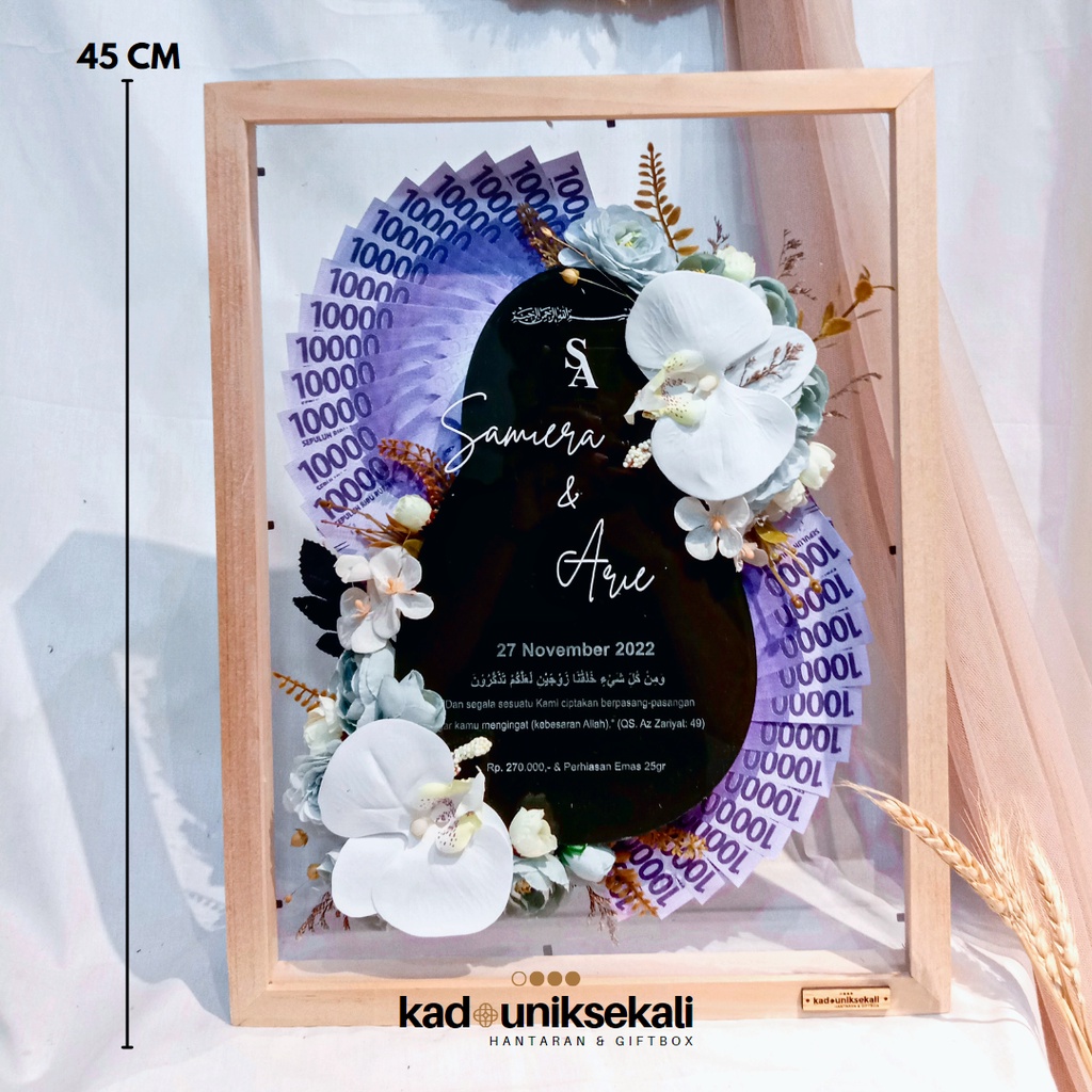 Mahar Hantaran Pernikahan 45x35 cm Fresh Pastel Acrylic 3D - Kadouniksekali