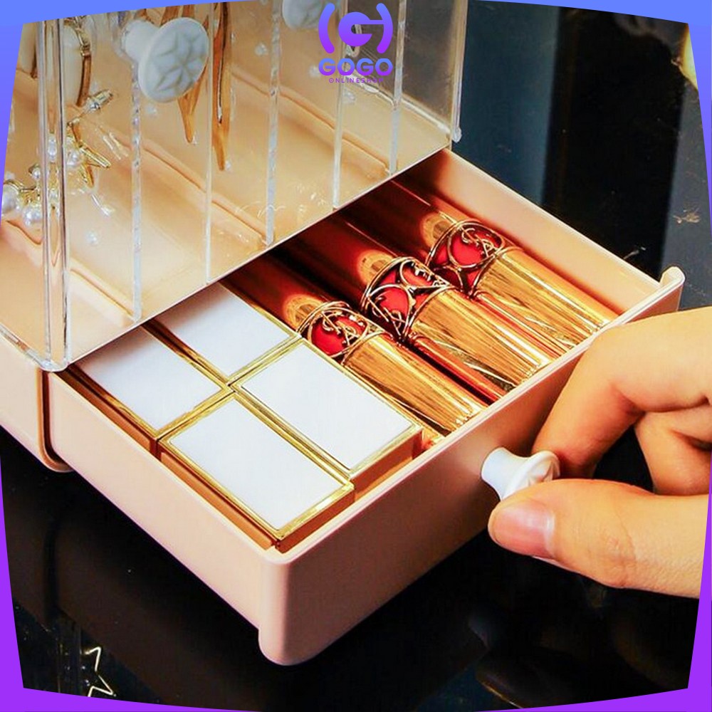 GOGO-K17 Rak Perhiasan Anti Debu Rak Anting Aksesoris Wanita Acrylic Tempat Penyimpanan Jewelry Box