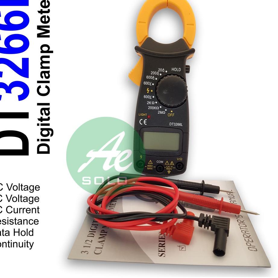 Langsung Order Digital Clamp Meter Tang Ampere Multitester DT3266L DT3266F
