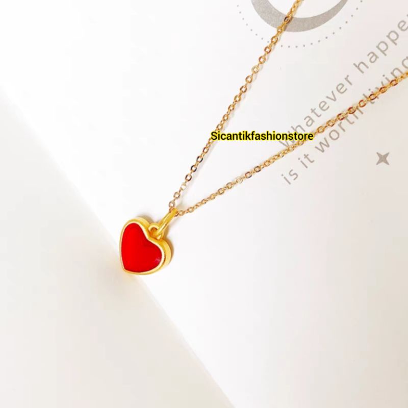 KALUNG TITANIUM WANITA LIONTIN LOVE TRENDING TERBARU ASLI TITANIUM ANTI KARAT SELAMANYA KALUNG TITANIUM FASHION STYLE WANITA KOREA KEKINIAN KALUNG WANITA HARIAN KADO ULANG TAHUN