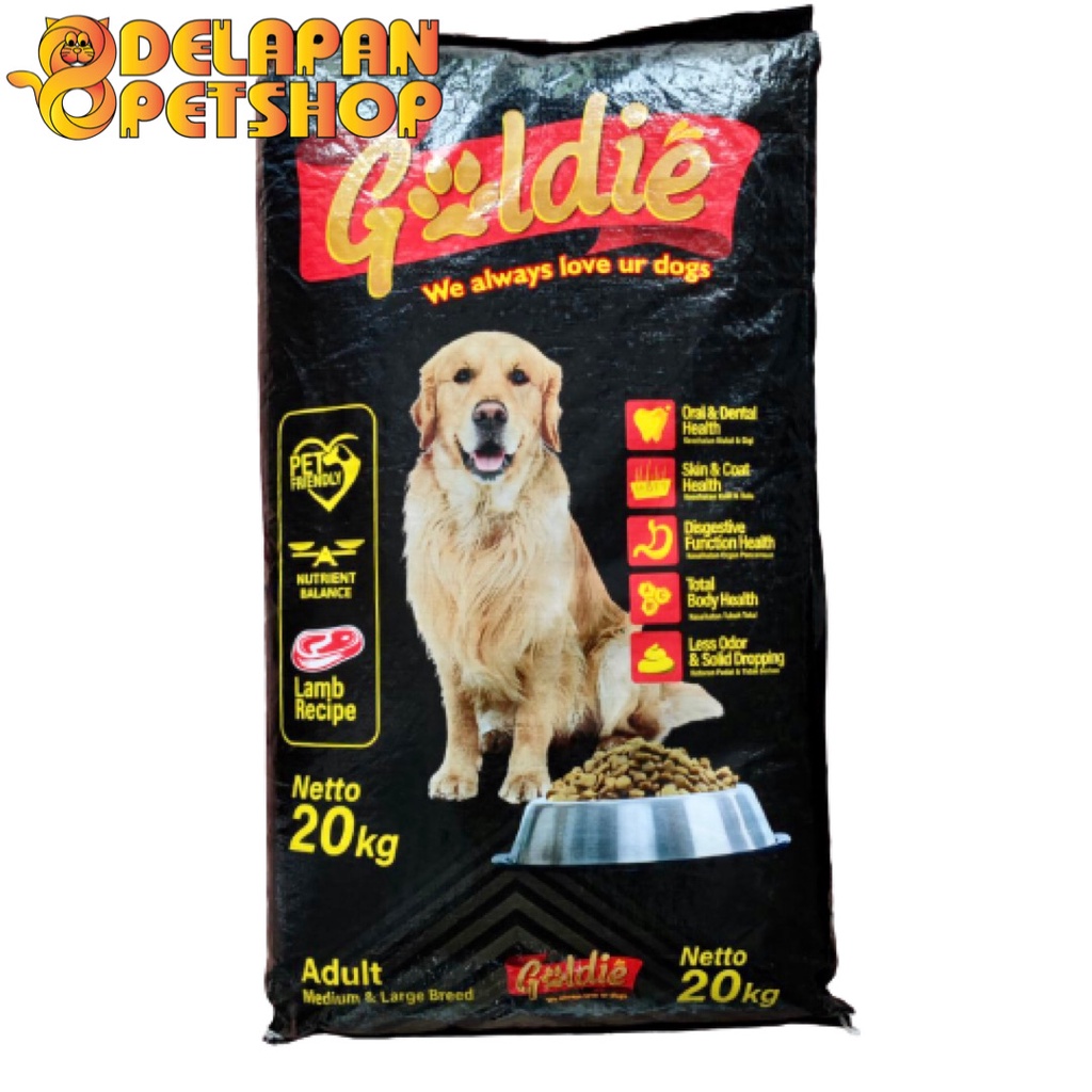 Makanan Anjing Goldie Dog Food 20 Kg for Adult Medium and Large Breed