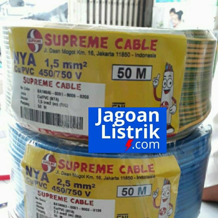 Kabel Nya 1.5 Mm Supreme Nya 1,5 Mm 1 Roll 50 Meter Supreme Cod