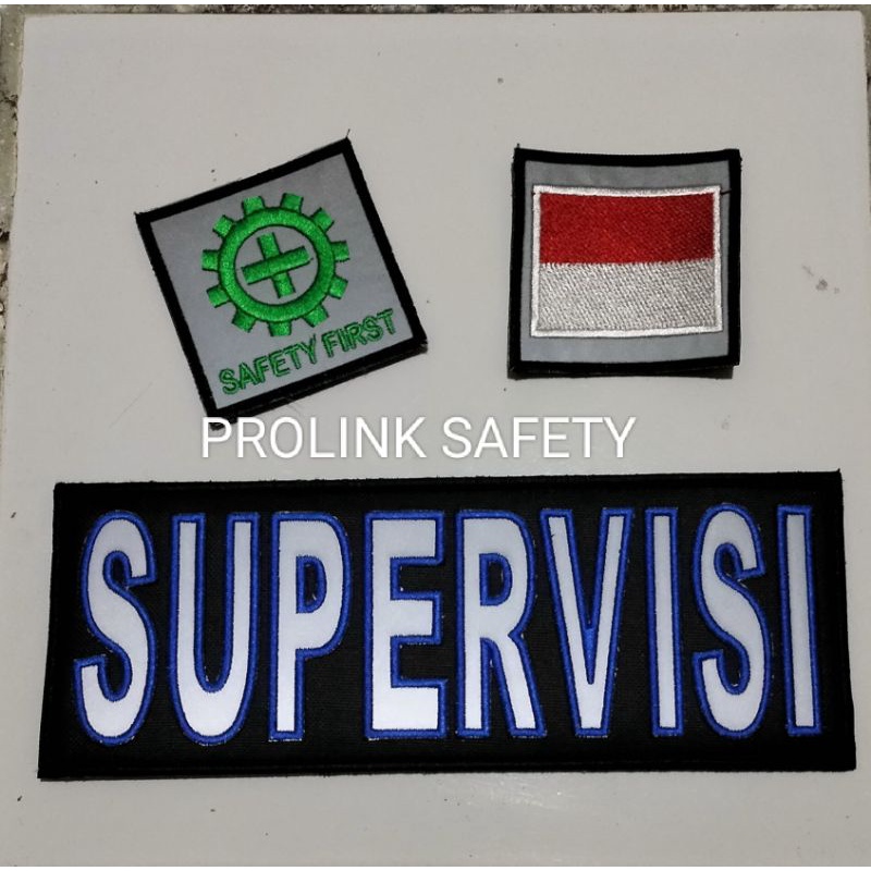 PAKET 3 LOGO SUPERVISI VELCRO PEREKAT BUAT ROMPI