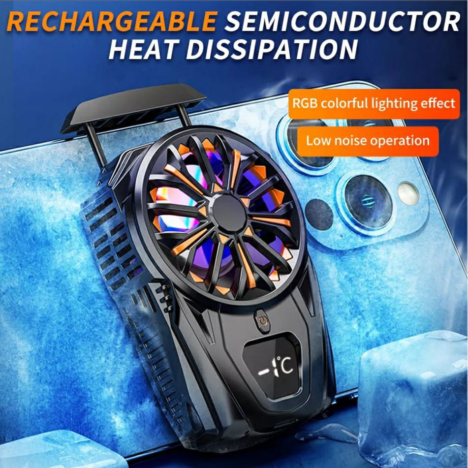 Fancooler Radiator Pendingin Hp Cooler HP Gaming RGB light Dengan Indicator Wireless Tanpa Kabel Semiconductor Tanpa suara