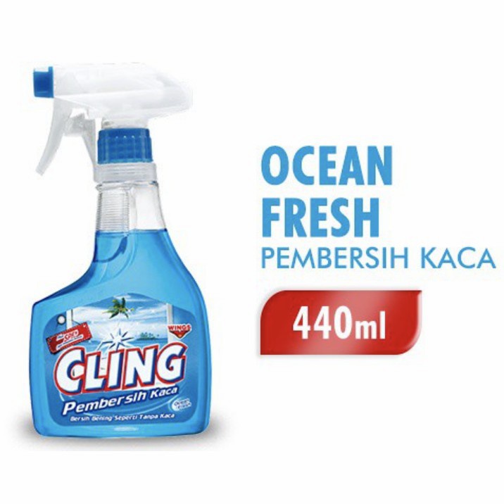 CLING Pembersih Kaca / Cling Botol Spray 440ml Glass Cleaner