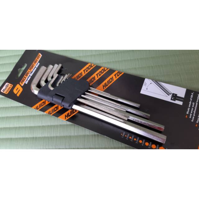 (COD) PERKAKAS BERKUALITAS Kunci L Set 9 Ukuran Size KECIL SEDANG BESAR / Hex Key Wrench Hand Tools MURAH