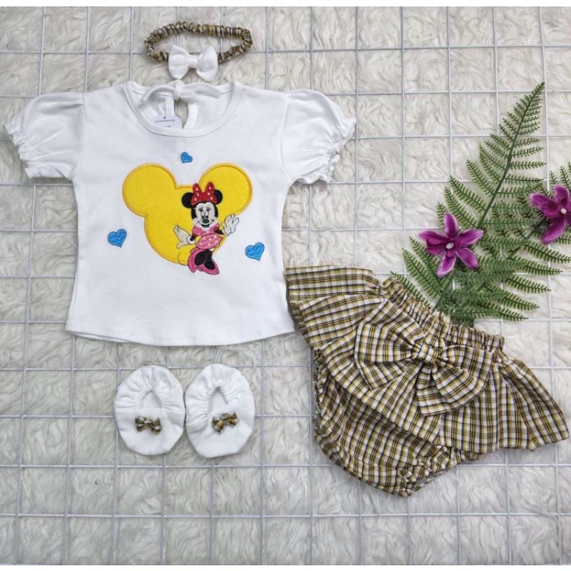 Baju bayi perempuan Set Rokcel Minnie