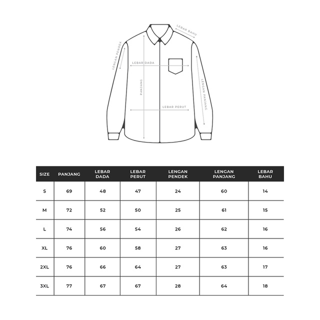 Koko Modern Fadkhera Hibr Ukuran S M L XL XXL