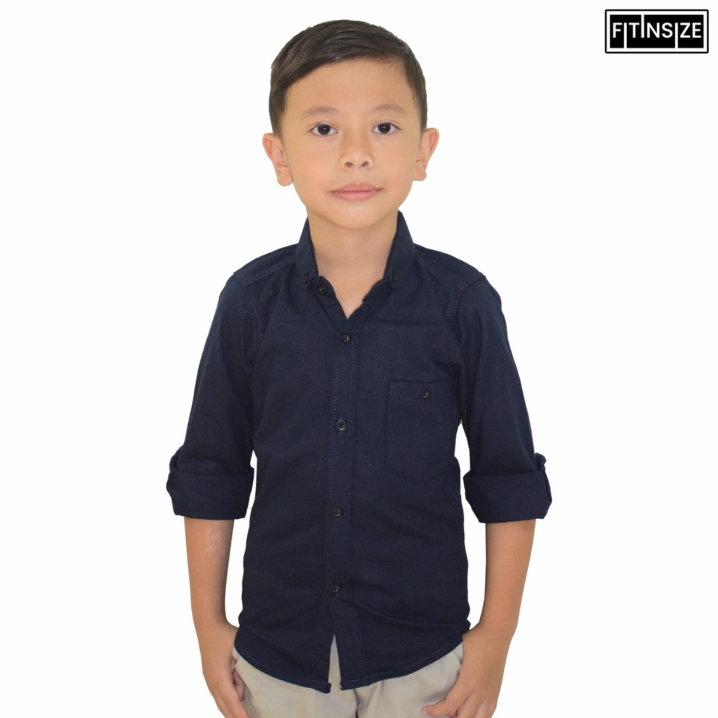 KEMEJA ANAK TERLARIS PENDEK POLOS PUTIH HITAM MARUN BIRU DONGKER ABU-ABU CASUAL/FORMAL