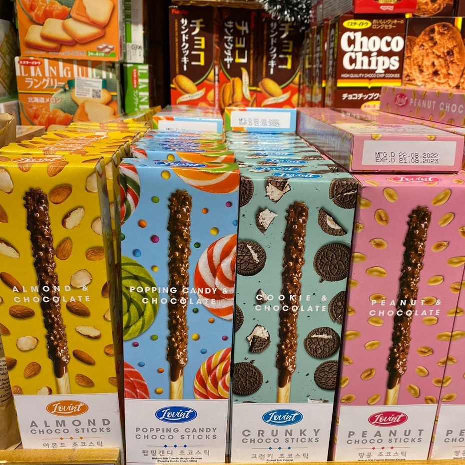 

Lovint Choco Sticks Rasa Kacang / Cookie / Almond / Popping Candy