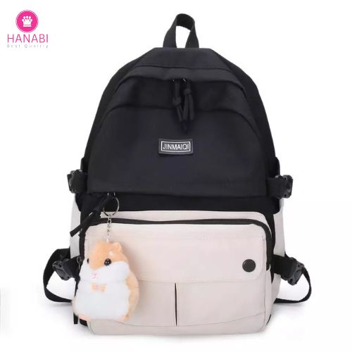 HANABI - Tas ransel sekolah TWO COLOUR Tas kekinian tas casual TANPA BONEKA