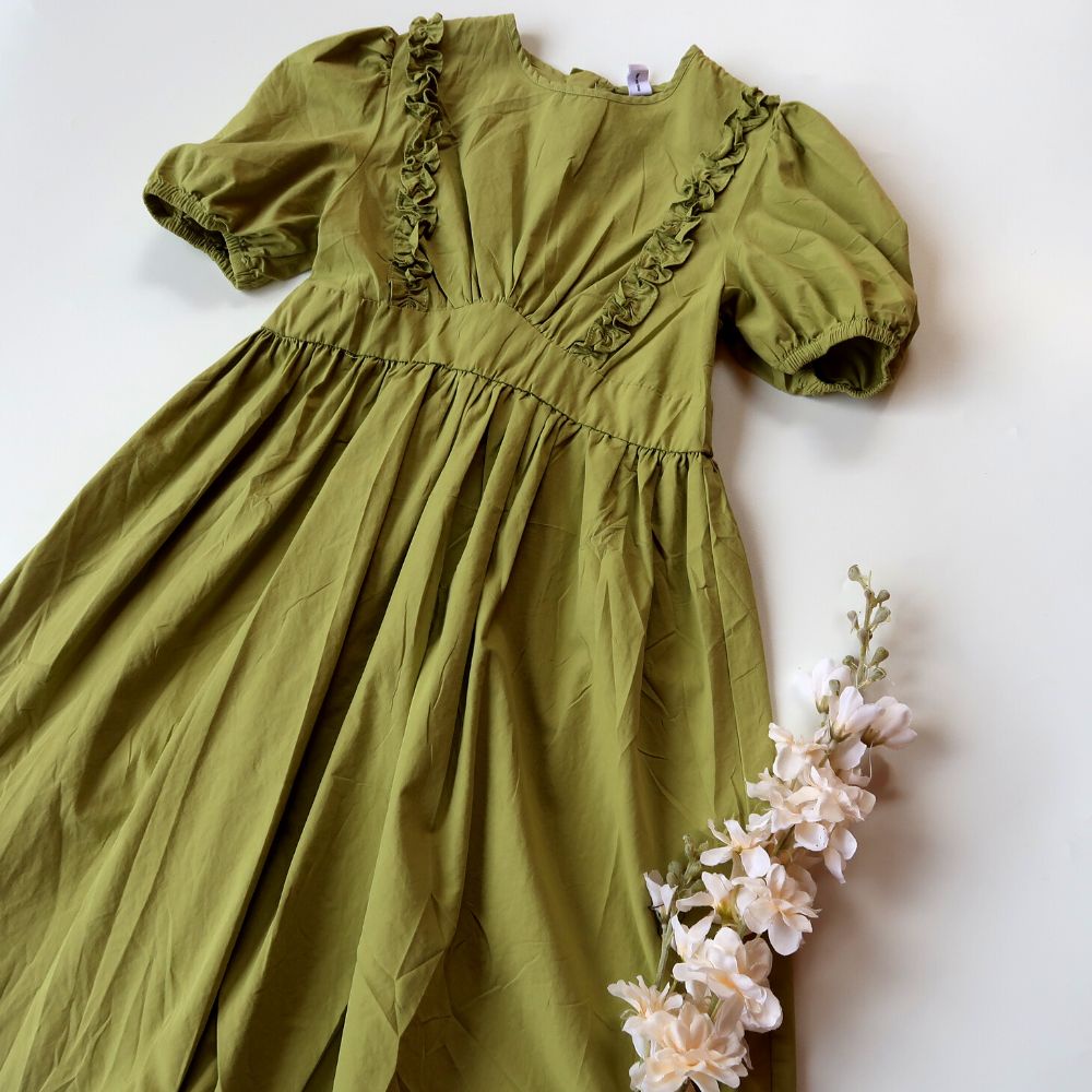 Dress Anak Perempuan Import Curled Line 3-8 Tahun