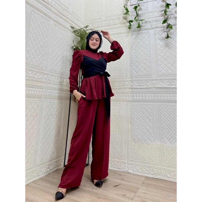 setelan lesti cringkle ori ella trendy