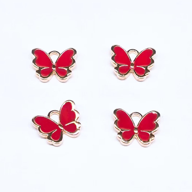 4 Pcs Liontin Kupu-Kupu Bahan Alloy Metal Untuk Membuat Perhiasan Gelang Kalung