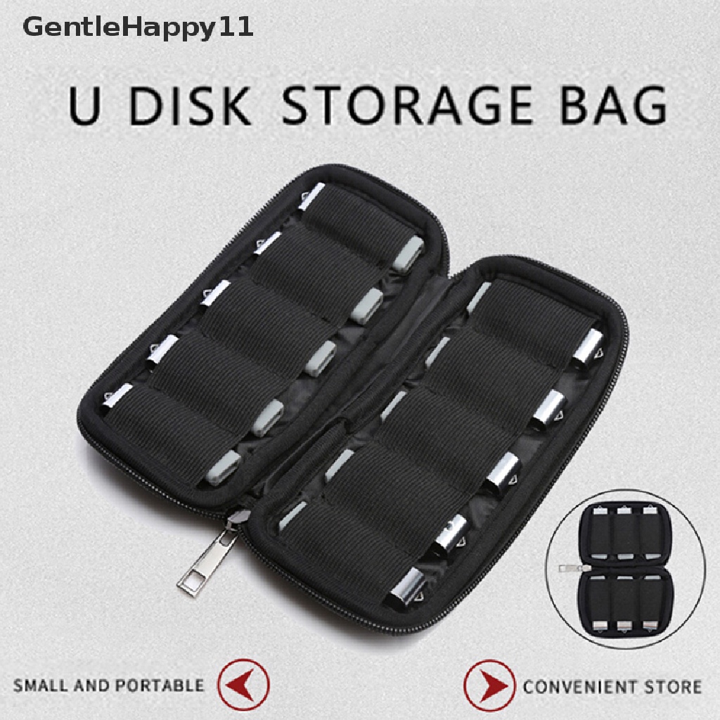 Gentlehappy Portable U Disk Holder USB Flash Drives Organizer Case Tas Penyimpanan Pelindung id