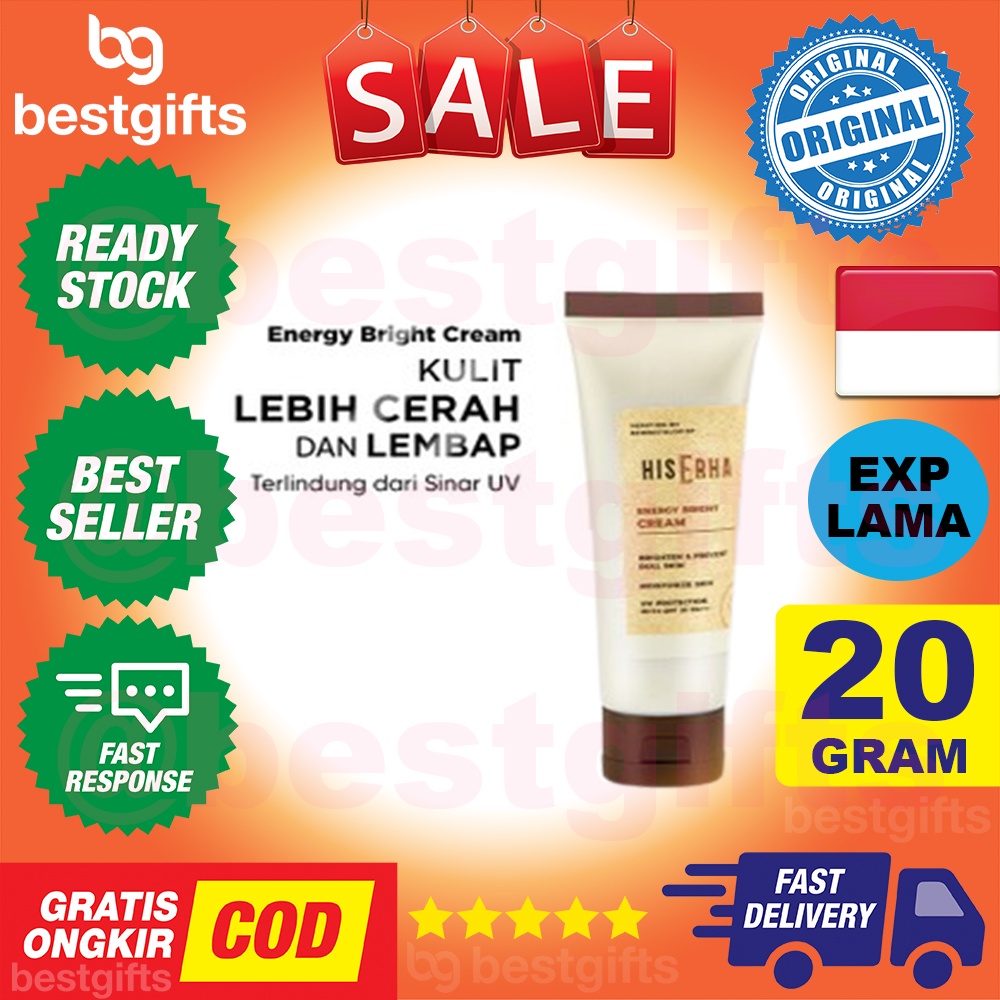 HIS ERHA ENERGY BRIGHT CREAM SPF30/PA+++ PELEMBAB WAJAH MENCERAHKAN 20 GRAM