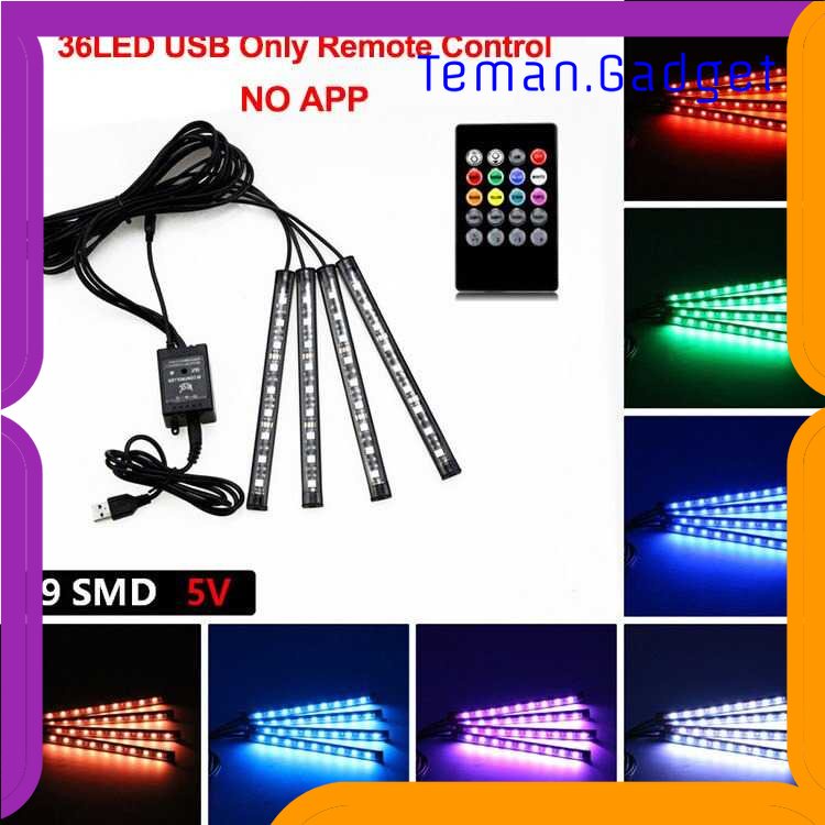 TG-LMP ANMINGPU Lampu LED Strip Mobil RGB Car Foot Light 36 LED USB Plug - AP-2