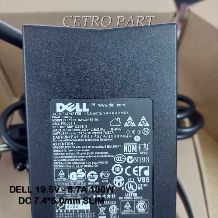 Adaptor Charger Dell 5577 P57F P57F003 Vostro 7570 P71F P71F001 130W