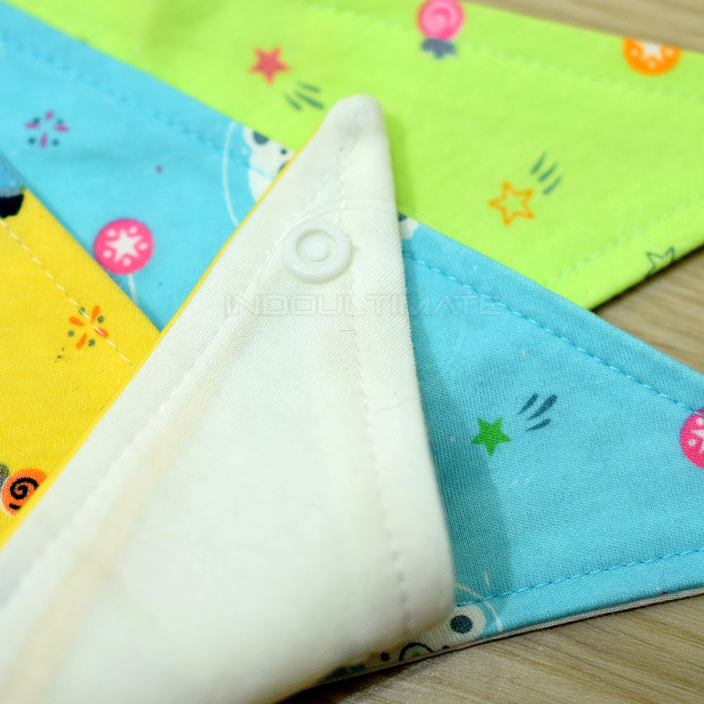 Slaber Bayi Double Layer Premium COTTON Baby Bib Celemek Kain BY-652-ST Slabber Bayi Segitiga