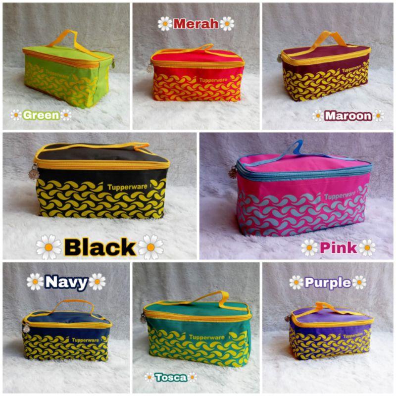 CNC Box Tas bekal Tupperware ( Zipper bunga es )