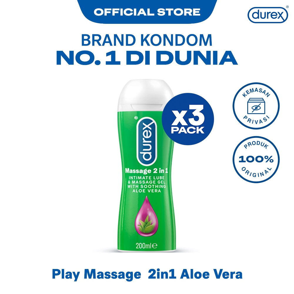 Jual Durex Play Massage 2in1 200 Mlx3pcs Pelumas Dengan Ekstrak Aloe