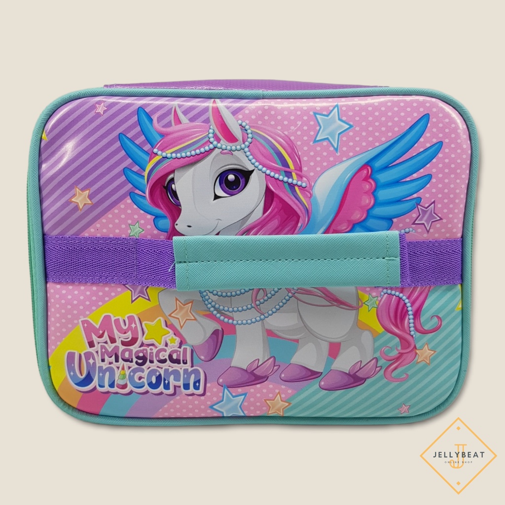 Tas Bag Lunch Box Insulated Tahan Panas  Lapis Aluminium Besar Karakter (24x18x11.5) cm - UNICORN NG