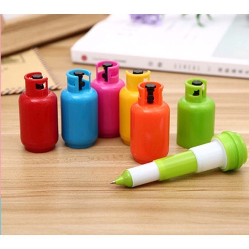 

Pulpen Tabung Gas Lucu Souvenir Gas Cylinder Telescopic Ballpoint Pena bentuk gas mini