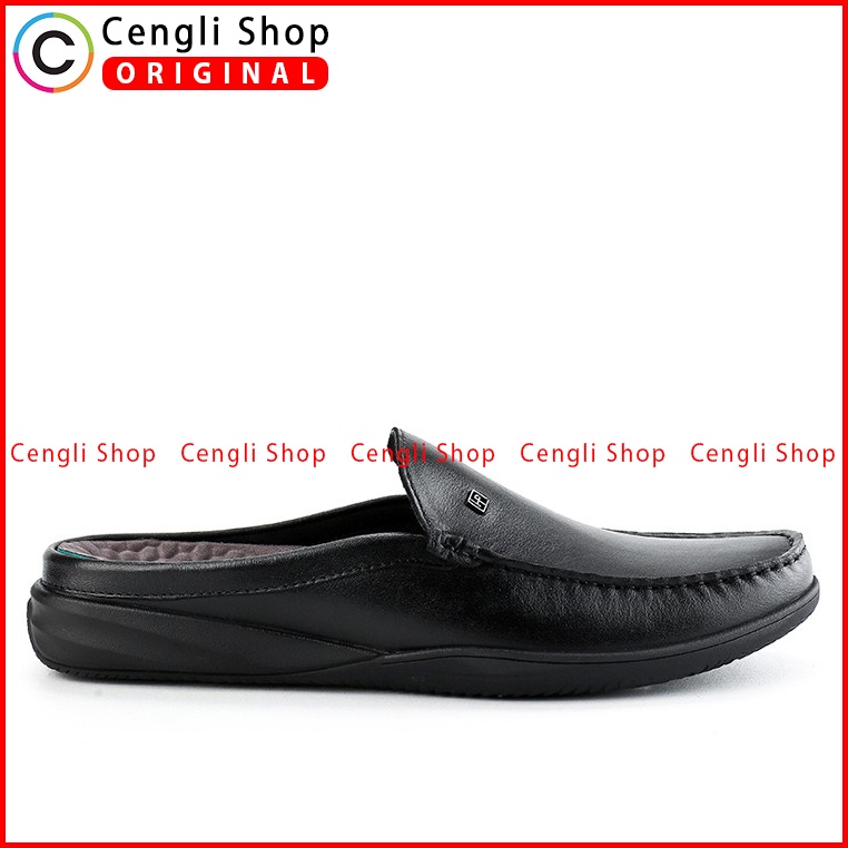HM001 SEPATU SANDAL HUSH PUPPIES PRIA ORIGINAL KULIT BRANDED HITAM