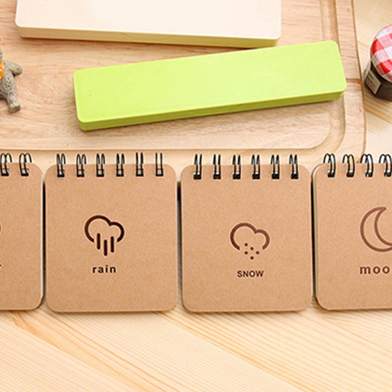 Buku Notebook / Catatan / Agenda / Diary Mini Ukuran A7 Motif Cuaca
