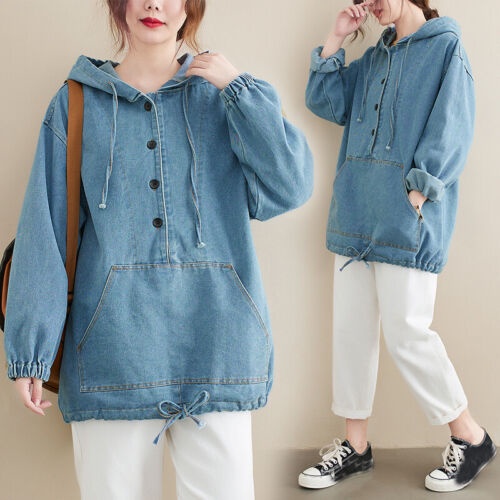 JAKET HOODIE JEANS WANITA - DORA JEANS LOOSE PULLOVER | OUTER JEANS REMAJA DEWASA TERBARU | Outfit Remaja Terbaru Kekinian