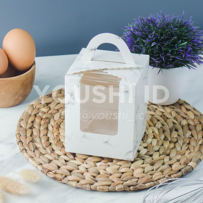 (10pcs)Dus Cupcake Mika Transparan/Box Cupcake isi 1/Cupcake Box+ALAS