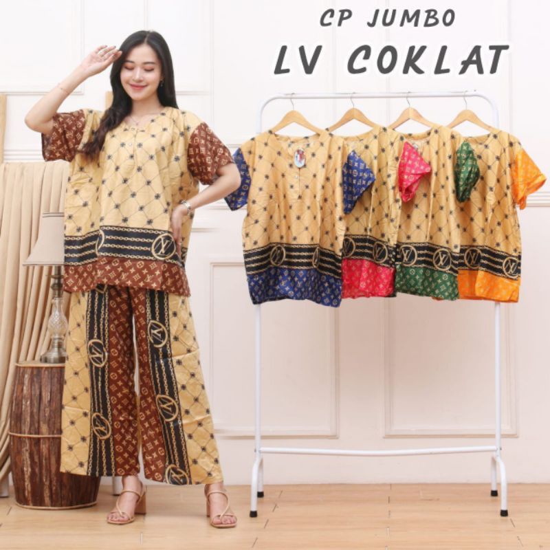 Setelan batik wanita jumbo ld 130 murah oneset lengan pendek celana panjang sayur piyama terbaru xxx