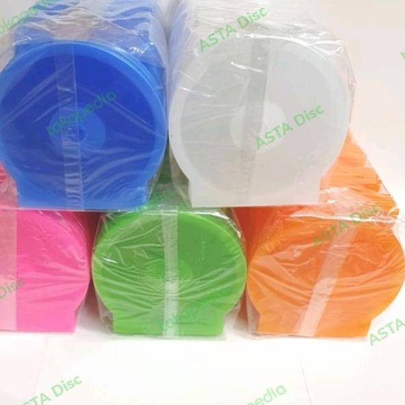 Tempat CD / DVD Bahan Plastik Bentuk Oval isi 50 pcs - Merah Muda