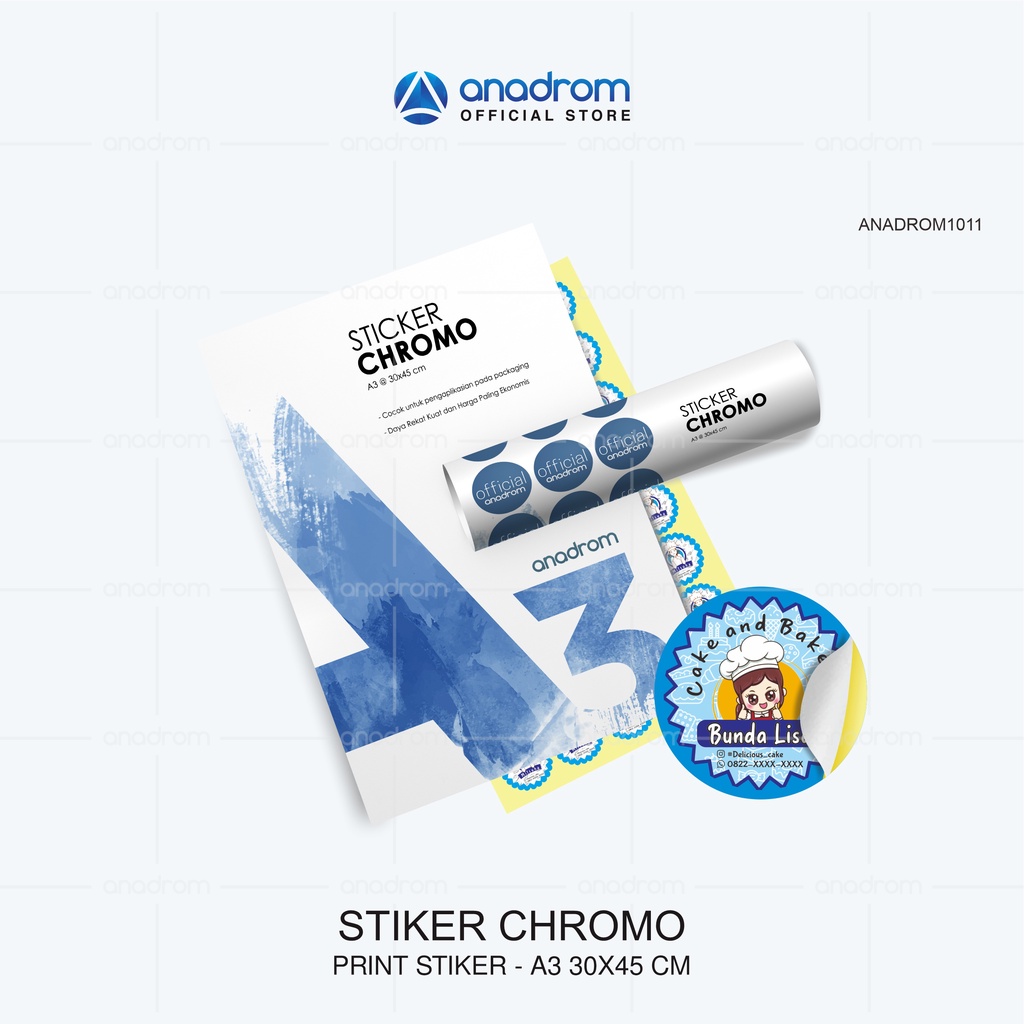 

Print Stiker A3 Chromo Grosir | Stiker Label | Stiker Kemasan | A3 | Anadrom 1011