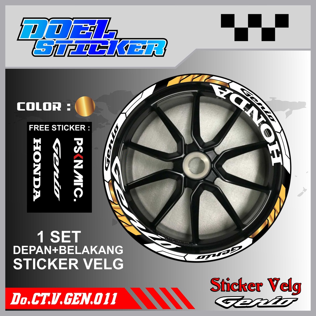 Stiker Cutting Velg Genio Racing Lis List Variasi Custom Set Depan Belakang Doel 011