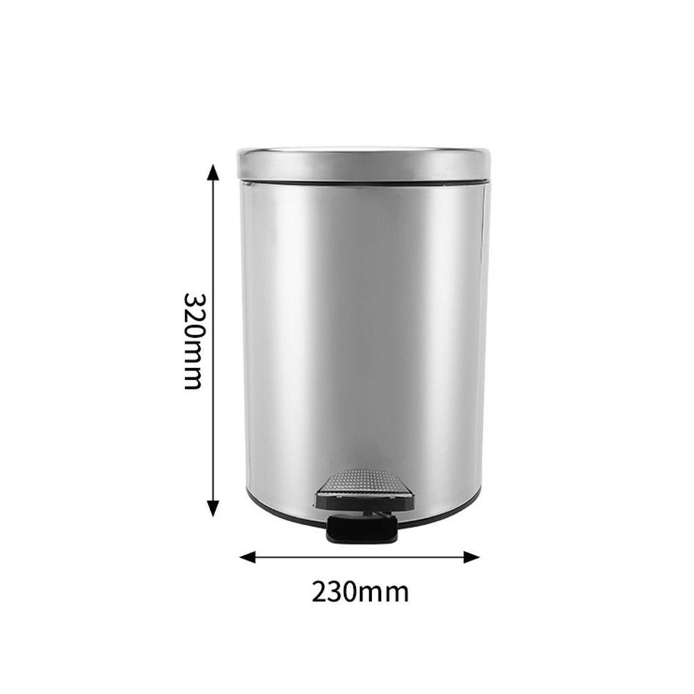 Solighter Rubbish Bin Plastic Inne Dapur Stainless Steel Double Layer Dengan Penutup Tempat Sampah