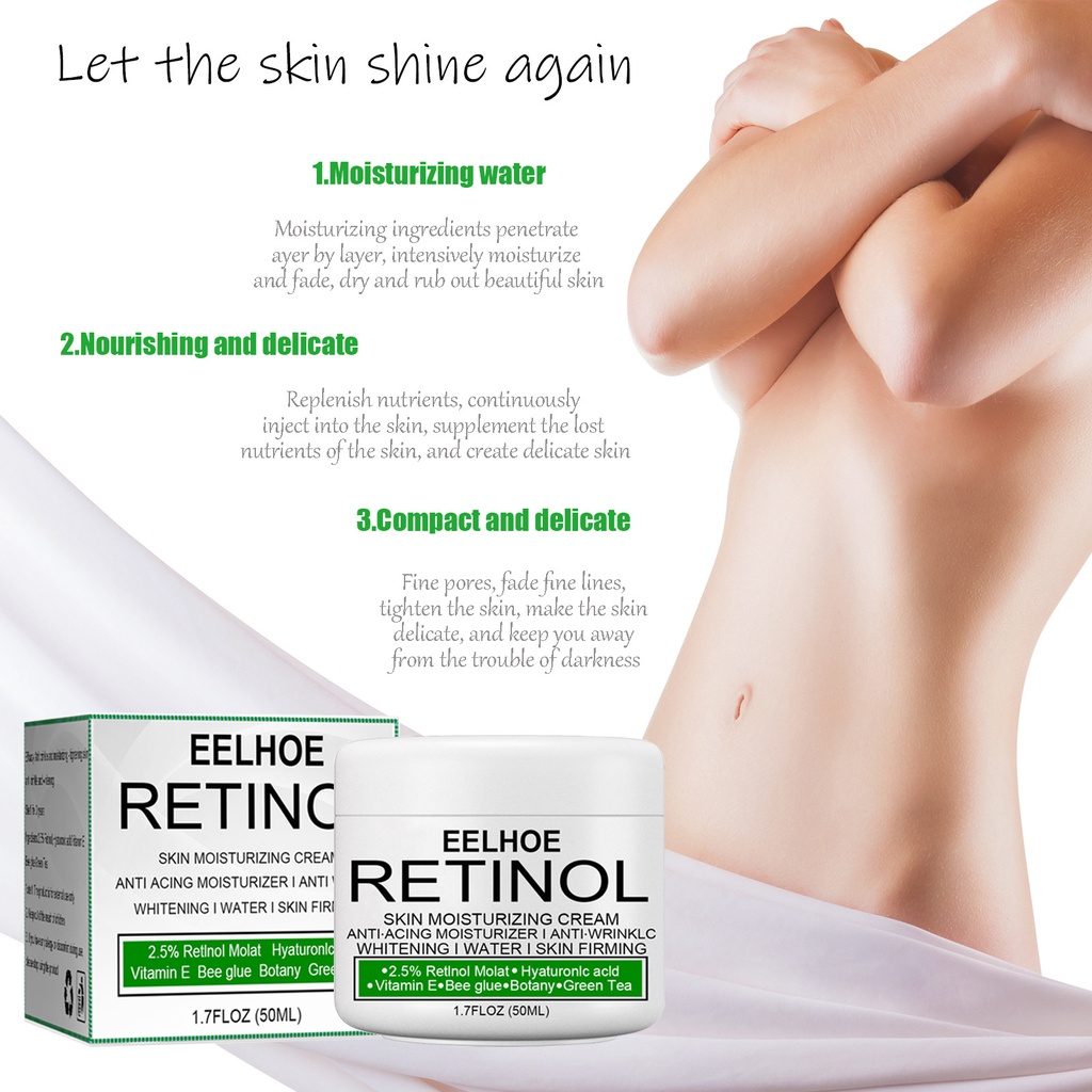 EELHOE Retinol Cream Body Whitening Cream 50ml Original Krim Pemutih Ketiak dan Selangkangan Retinol Underarm Cream Krim Pelembab Pemutih 50ml