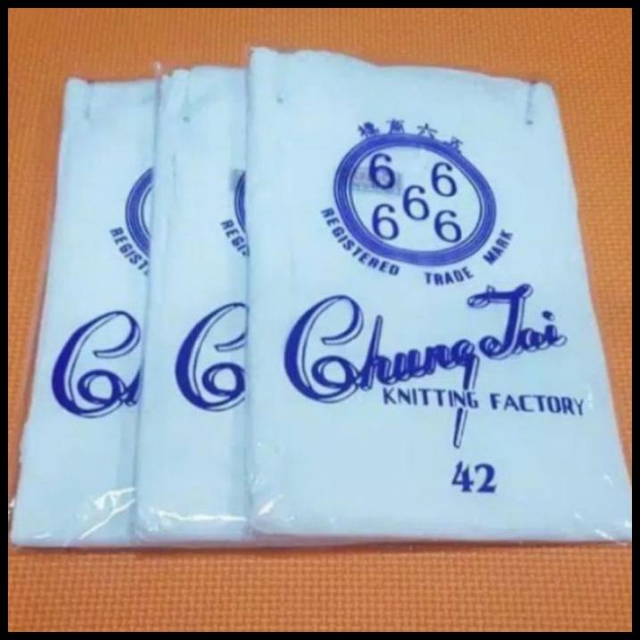 Promo Kaos Oblong Chung Tai (66666) Pria Dewasa|Bahan Sutra- Isi 1 Pc