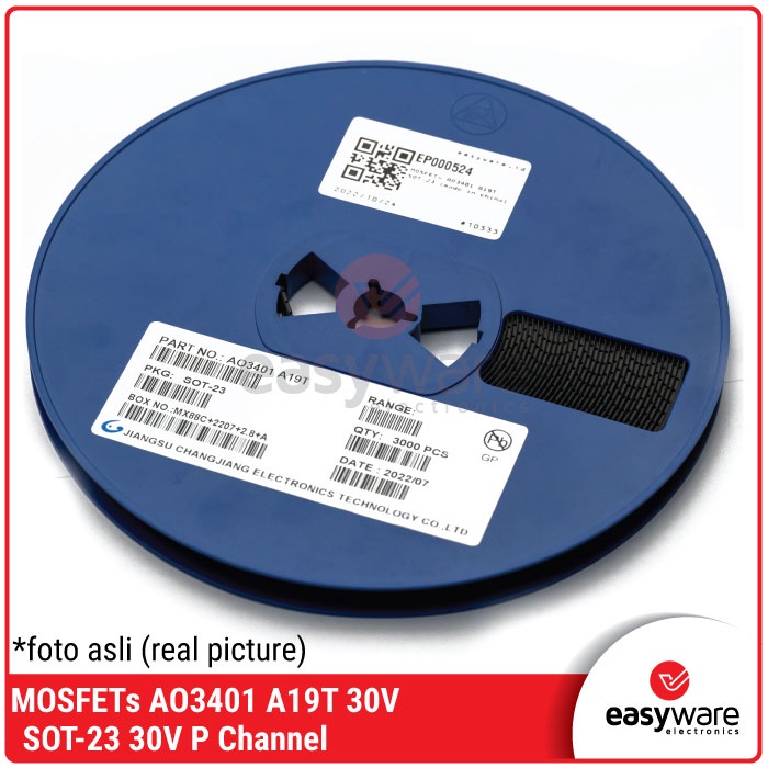 MOSFET AO3401 SOT-23 A19T 3401 MOSFETs P Channel SMD