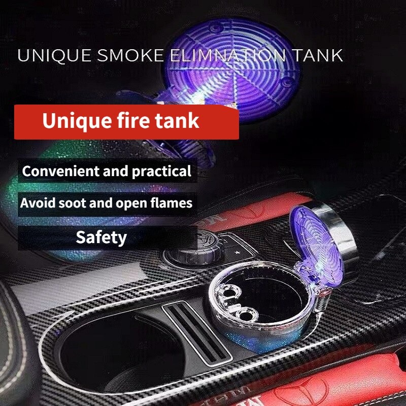 Asbak Abu Rokok LED RGB Portable Car Ashtray Cup Asbak Mobil Premium