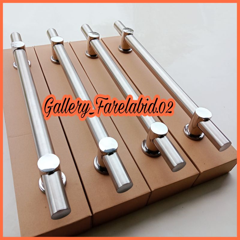 4 Batang Handle Pintu Rumah Stainless Steel Bulat 60 Cm Gagang Pintu Rumah Modern 45 Cm Pegangan Pin