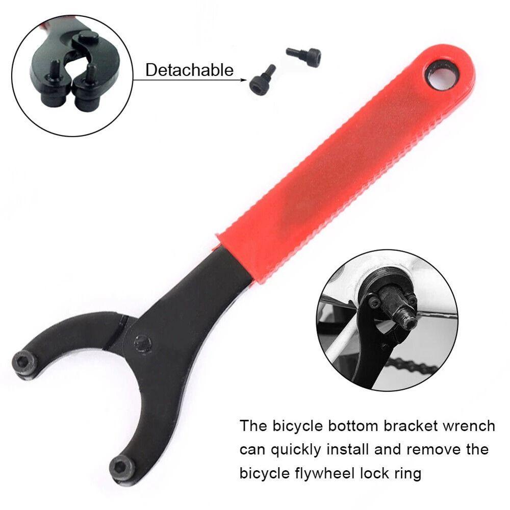 Lanfy Kunci Sepeda Fixed-Gear Adjustable Sepeda Bawah Rantai Roda Engkol Bracket Sprocket Remover Alat Bantu Pasang Delapan Berbentuk Kunci Pas