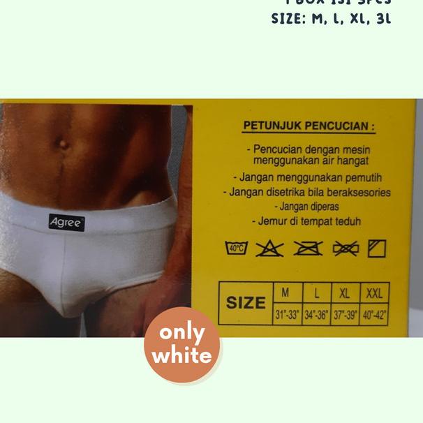 CELANA DALAM PRIA KATUN AGREE - PUTIH - XL