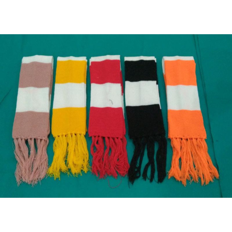 syal rajut motif polos kotak