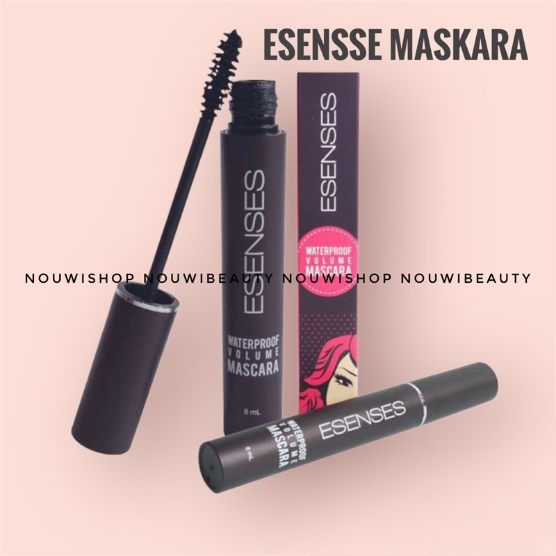 ESENSES Waterproof Volume Mascara 8ml [ Longlasting ,Vitamin E Dan Ujung Sikat yang halus ]