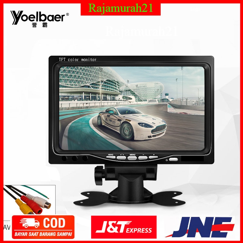 Yoelbaer Layar Monitor Mobil TFT LCD 7 Inch - C-T703 - Black - OMCA2TBK