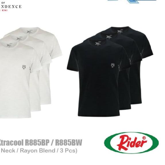 Kaos Dalam Xtracool Pria T-Shirt - O Neck - RIDER R885BP - Isi 3 pc - Putih, XXL